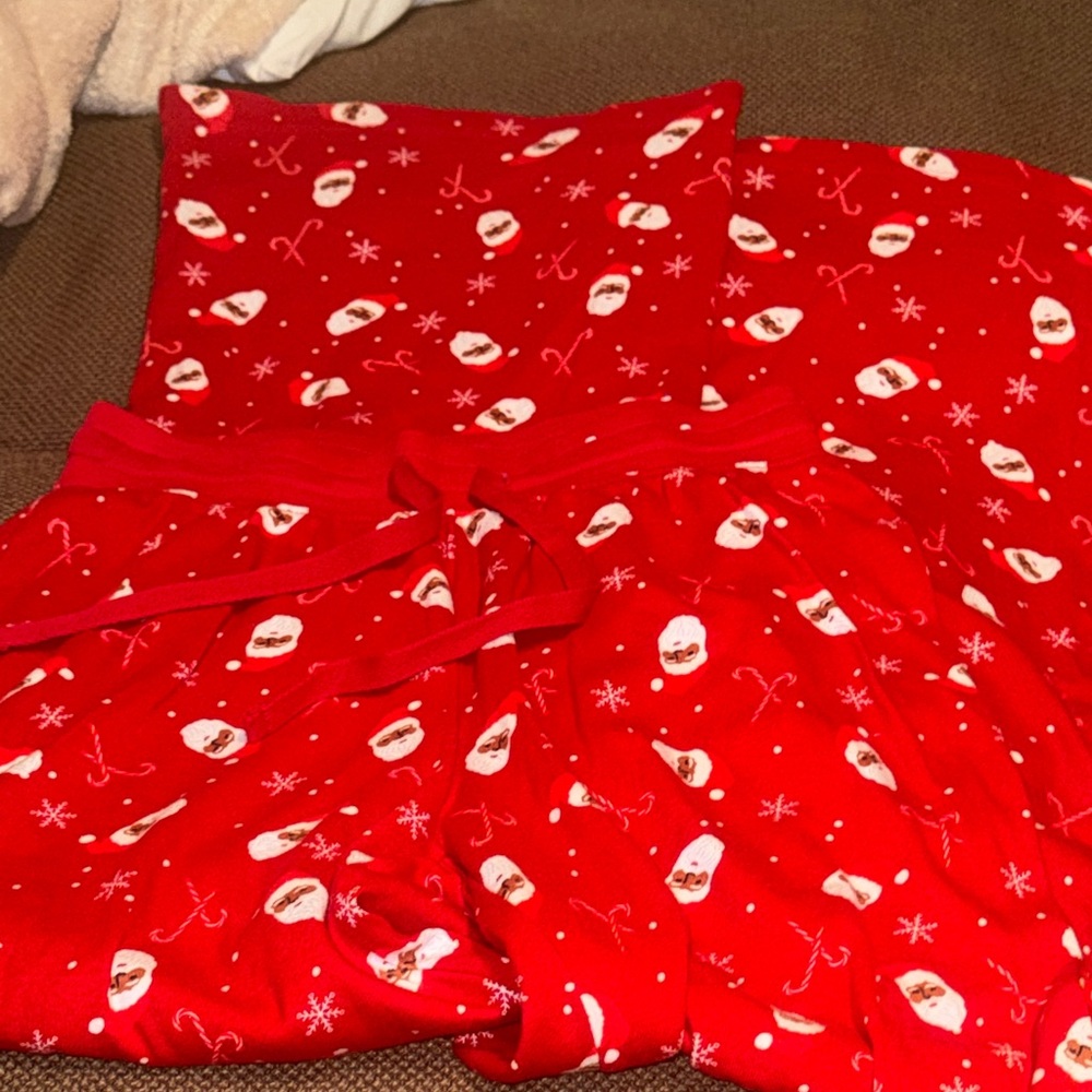 Wondershop Red Christmas Pajama Pants White Snowflakes Candy Cane Santa Claus XS - Picture 8 of 10